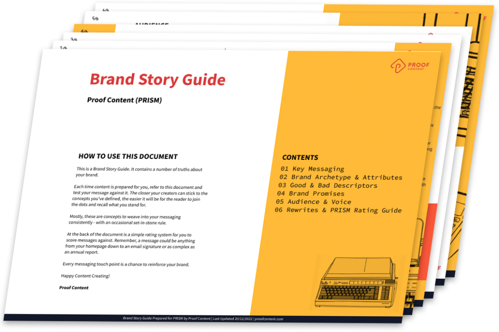 Brand Story Guide example